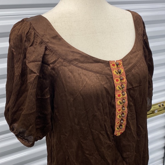 Bebe Vintage Y2K 100% Silk Boho Ethnic Top Blouse - Medium - Picture 11 of 16